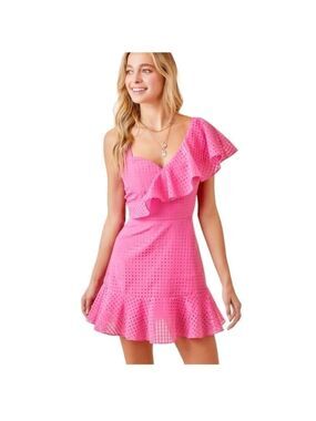 Asymmetrical Detail Sheer Gingham Mini Dress